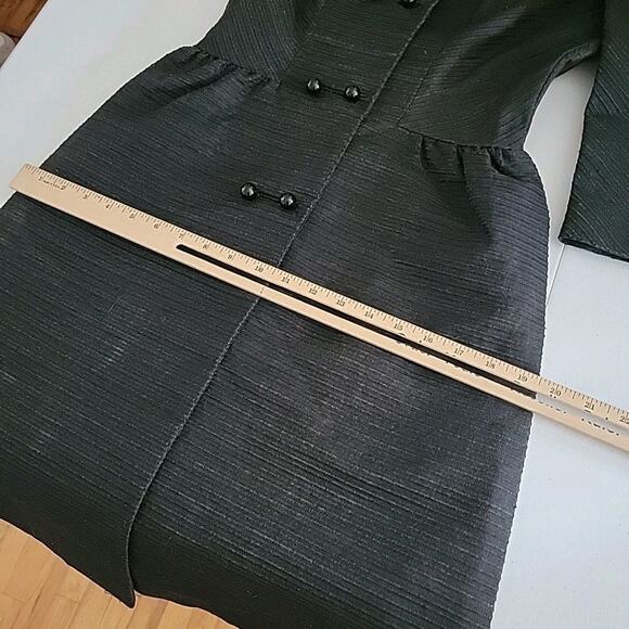 Vintage Bullocks Wilshire Wynshire Black Double Breasted Textured Dress Classic - Picture 12 of 16